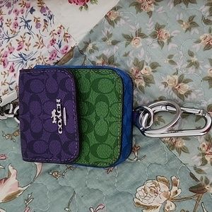 Coach Multi attachments case bag charm in signature canvas